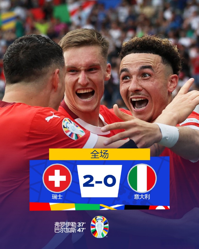 包含意大利双杀瑞士，确保小组第一出线欧洲杯的词条