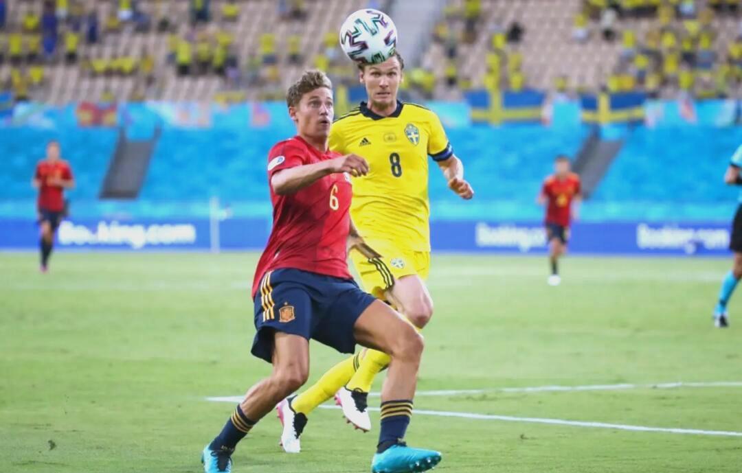 瑞典队球员纷纷挥汗拼搏，取得在欧洲比赛场上的胜利